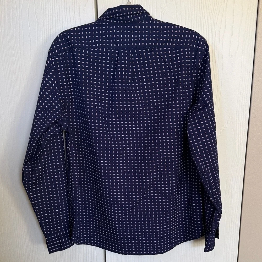 J. Crew Dark Blue and White Patterned Shirt